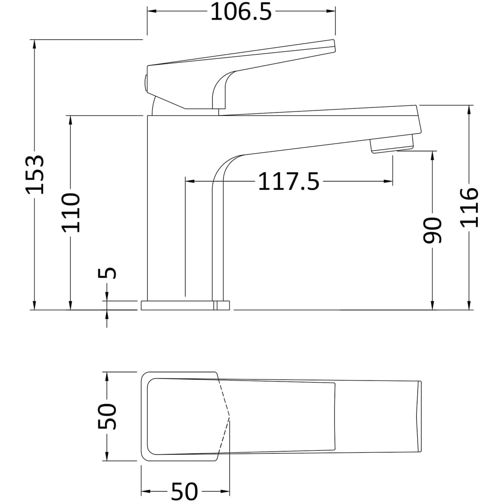 nuie Chrome Mono Basin Mixer
