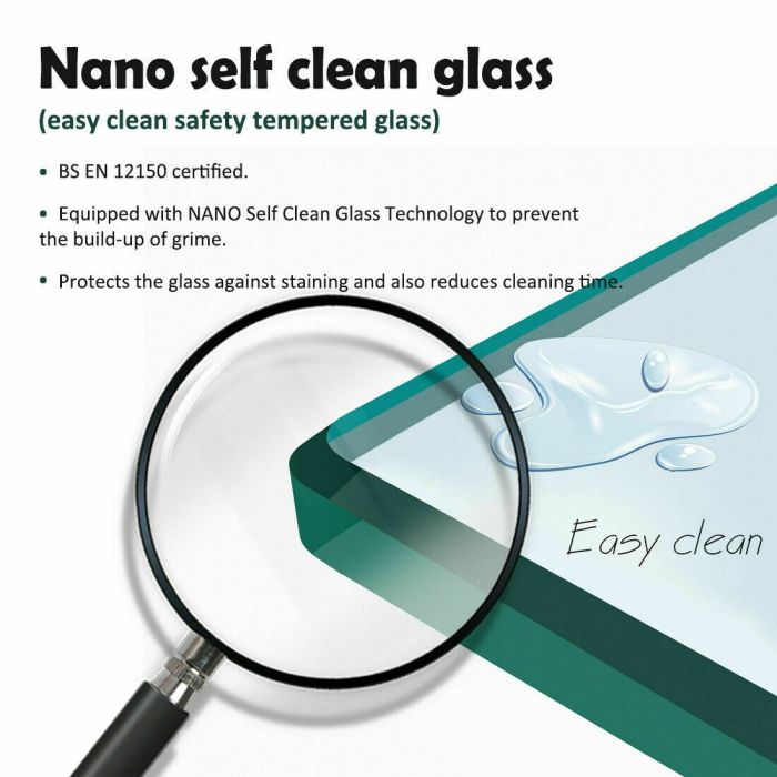 NILE 1200x800mm Sliding Door Shower Enclosure 8mm Easy Clean Nano Glass Shower Cubicle