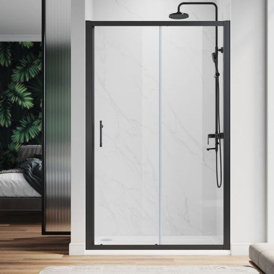 NILE 900mm Side Panel For Framed Black Shower Doors & Cubicles