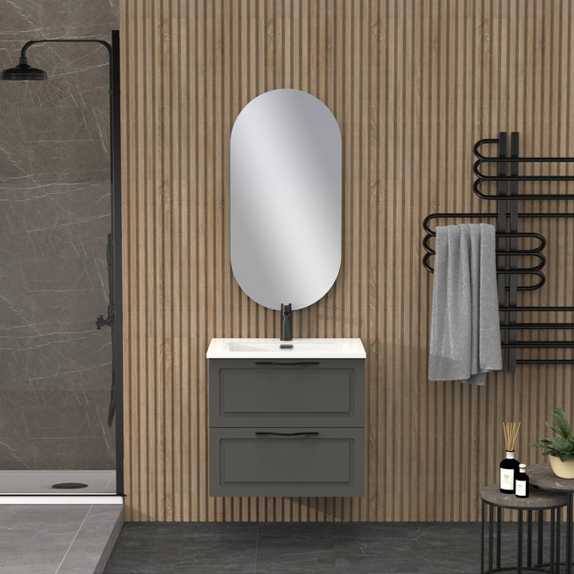 Midnight Matt Grey Wall Hung Vanity Unit