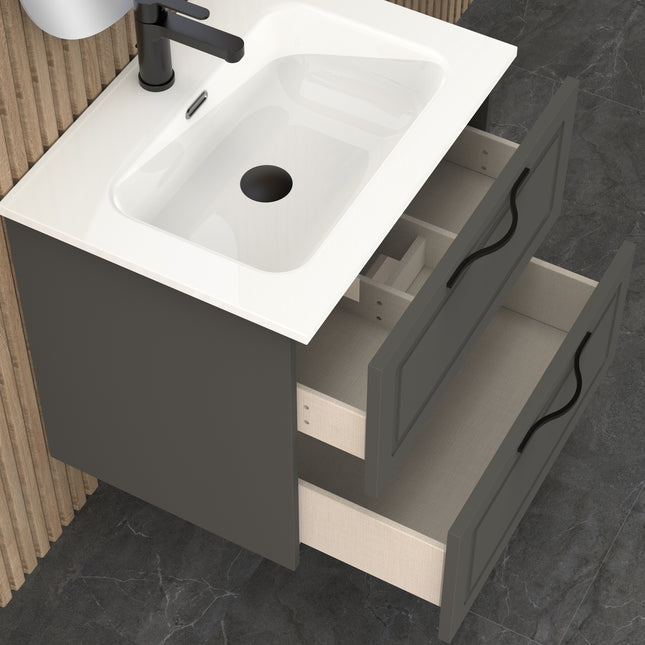 Midnight Matt Grey Wall Hung Vanity Unit