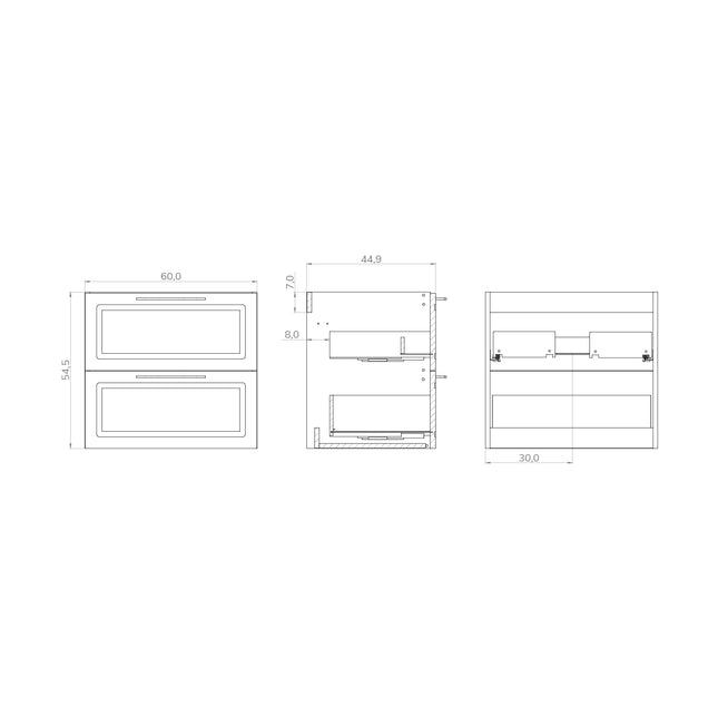 Midnight Matt Grey Wall Hung Vanity Unit