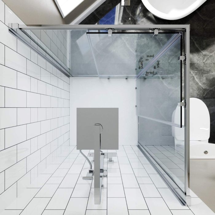 NILE 1100 x 1100 mm Framed Sliding Corner Entry Shower Enclosure