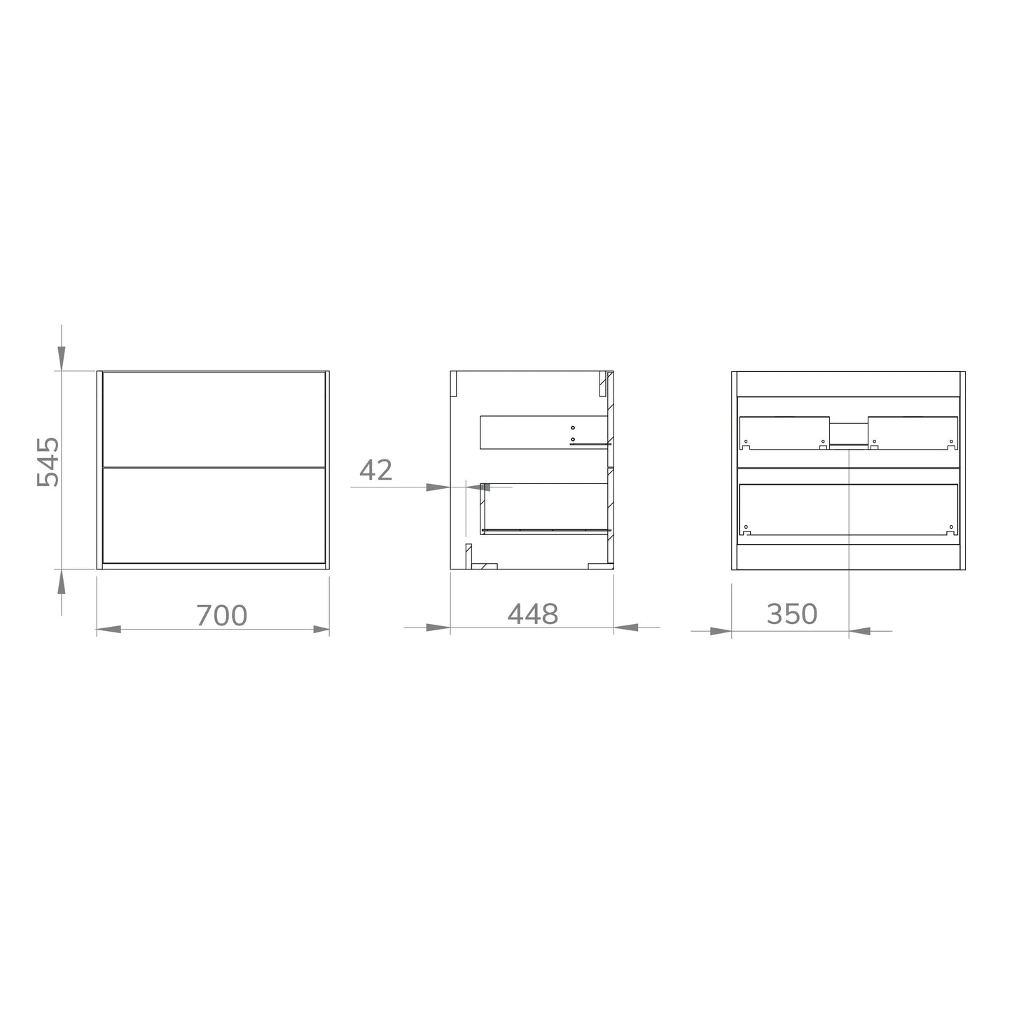 Optimus Noir 700mm Wall Hung Vanity Unit + Basin - Matt Black