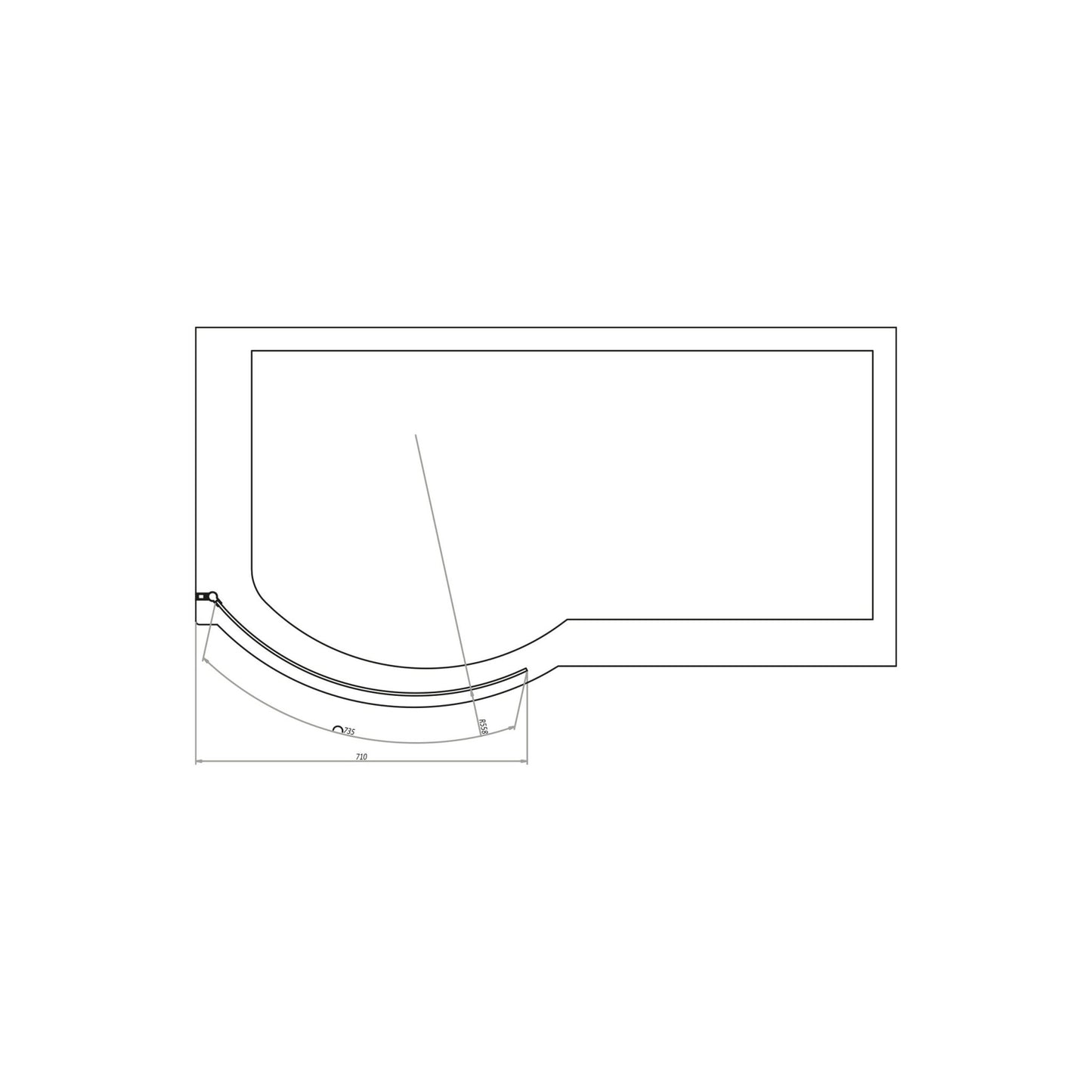 Legacy P Shape Bath Screen