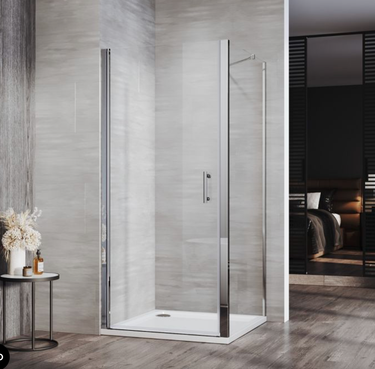 NILE Frameless Pivot Hinged Shower Enclosure 6mm Tempered Glass 700mm x 700mm