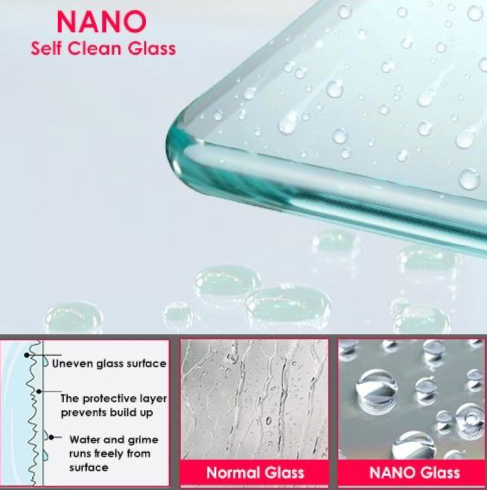 NILE Walk-In Shower Enclosure 8mm Easy Clean Inc. Shower Panels, Stone Resin Tray + Waste 1700mm x 760mm