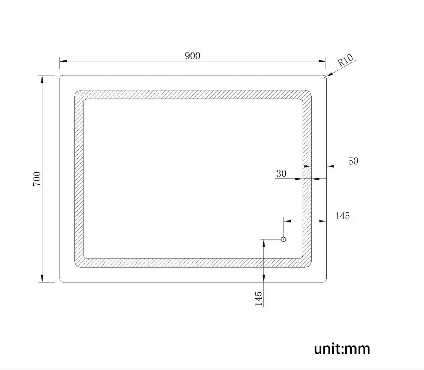 NILE 900mm X 700mm Wall Hung Bathroom Illuminated LED Mirror | Shaver Socket | Demister