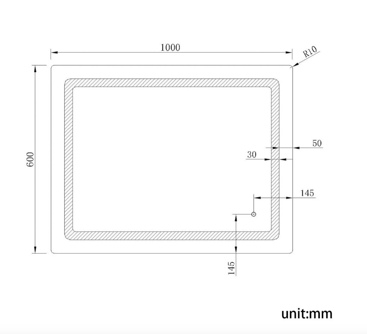 NILE 1000mm X 600mm Wall Hung Bathroom Illuminated LED Mirror | Shaver Socket | Demister