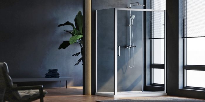 NILE 1200x800mm Sliding Door Shower Enclosure 8mm Easy Clean Nano Glass Shower Cubicle