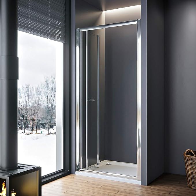NILE 800mm Frameless Bifold Hinged Shower Door Shower Screen