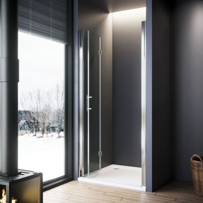NILE 760mm Frameless Bi-fold Hinged Shower Door Shower Screen