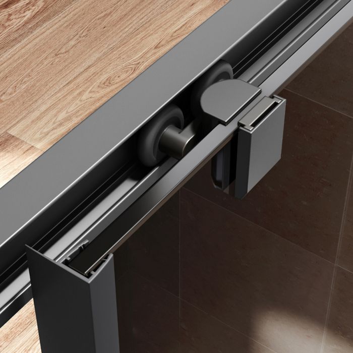NILE 1200x800mm Black Sliding Shower Door with side panel Shower Enclosure