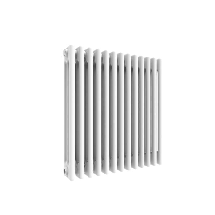 NILE 600x599mm Traditional Radiator Cast Iron Style 3 Column White Horizontal Radiator