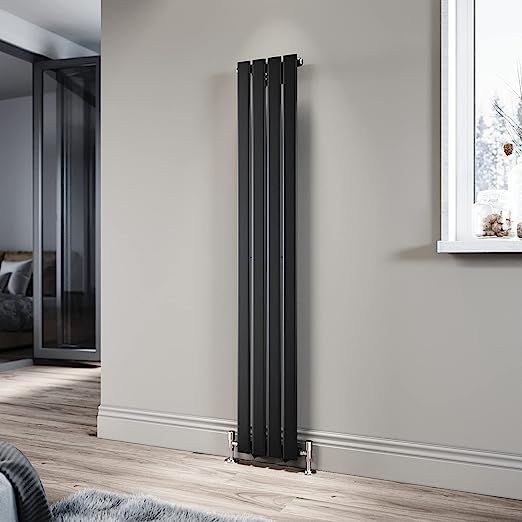 NILE Black Radiators Single Panel Radiator 1600 x 272mm Modern Flat Panel Central Heating Radiators