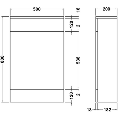 nuie Eden Gloss White Floor Standing WC Unit 500mm