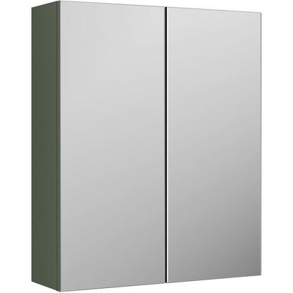 nuie Arno 2 Door Satin Green Wall Hung Mirror Cabinet
