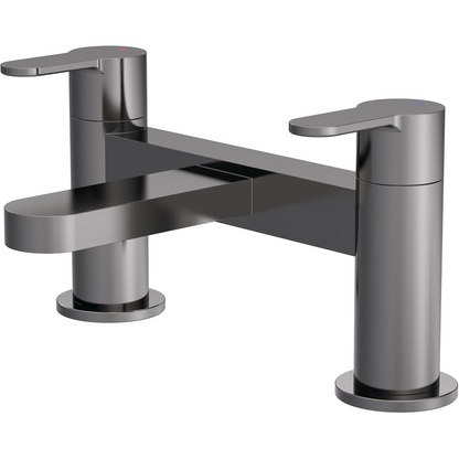 nuie Arvan Brushed Pewter Deck Mounted Bath Filler