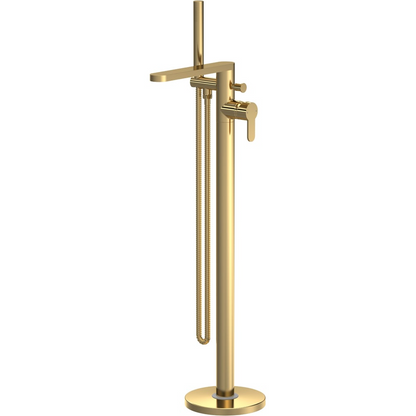nuie Arvan Brushed Brass Freestanding Bath Shower Mixer