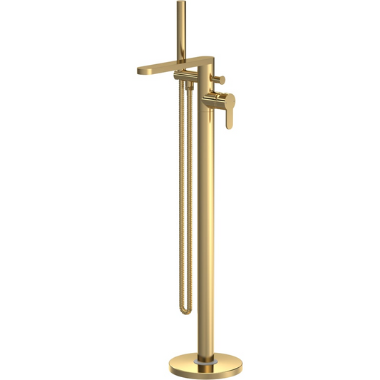 nuie Arvan Brushed Brass Freestanding Bath Shower Mixer