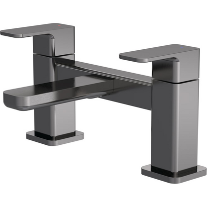 nuie Arvan Brushed Pewter Deck Mounted Bath Filler