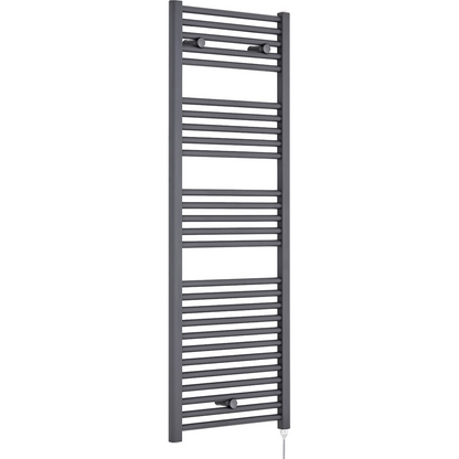 nuie Anthracite 750W Round Electric Towel Rail 1375 x 480mm