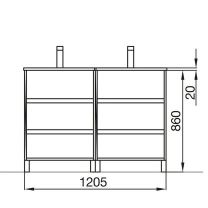 Optim Noir 1200mm Floorstanding Vanity Unit - Matt Black
