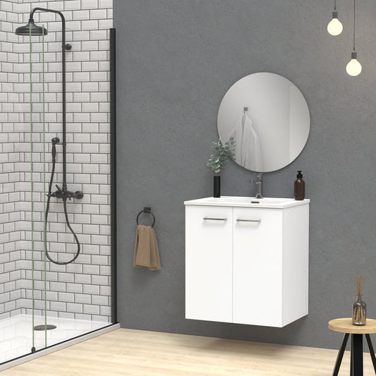 Rabat White Wall Hung Vanity Unit 600mm