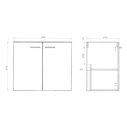Rabat White Wall Hung Vanity Unit 800mm