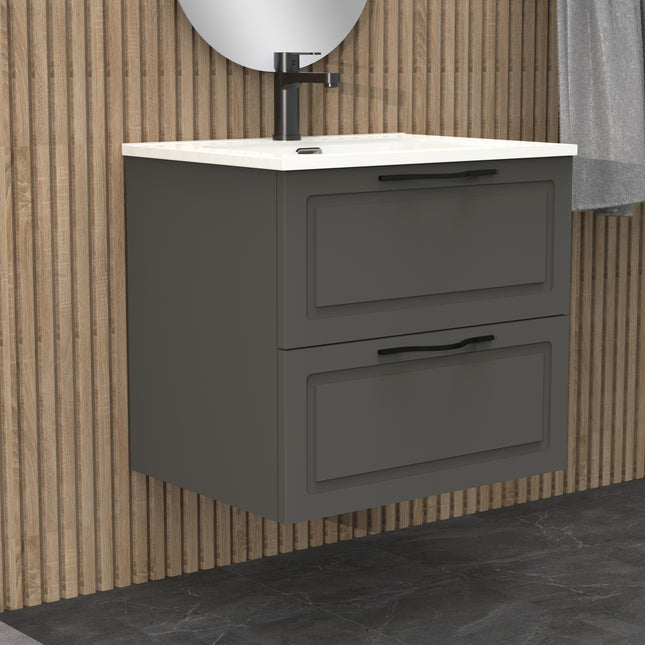 Midnight Matt Grey Wall Hung Vanity Unit