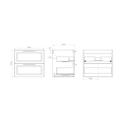 Midnight Matt Grey Wall Hung Vanity Unit
