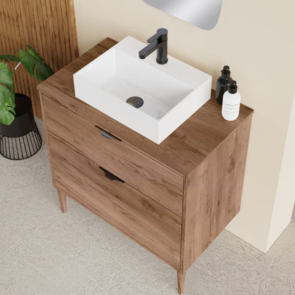 Sicily Exotic Walnut 1000mm Wall Hung Vanity Unit