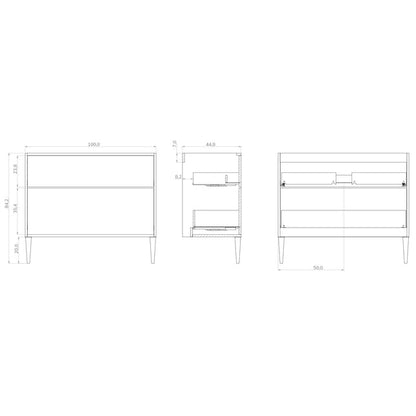 Sicily Matt White 1000mm Wall Hung Vanity Unit