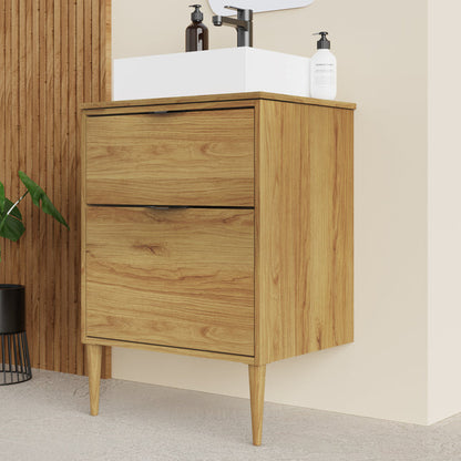 Sicily Caramel Oak 600mm Wall Hung Vanity Unit