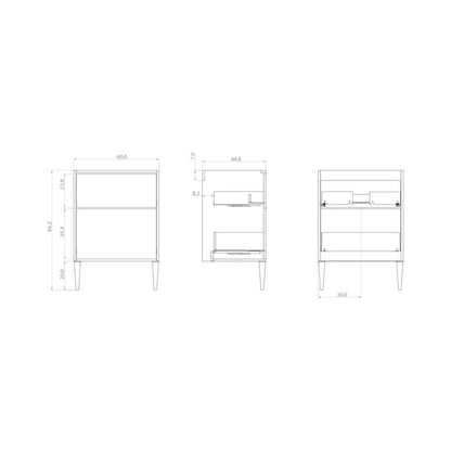 Sicily Caramel Oak 600mm Wall Hung Vanity Unit