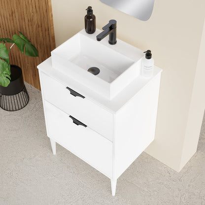 Sicily Matt White 600mm Wall Hung Vanity Unit