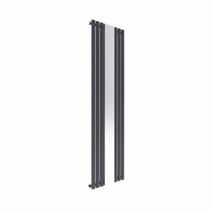 NILE Anthracite 1800x500mm Vertical Oval Panel Mirror Radiator