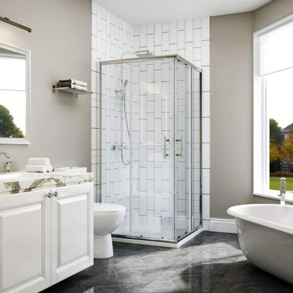 NILE 1100 x 1100 mm Framed Sliding Corner Entry Shower Enclosure
