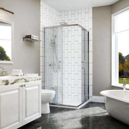 NILE 1100 x 1100 mm Framed Sliding Corner Entry Shower Enclosure