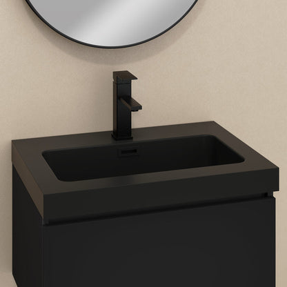 Casa Blanca Matt Black 600mm Wall Hung Vanity Unit