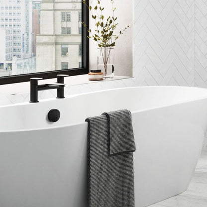 Nezrol Round Noir Bath Filler Tap - Matt Black