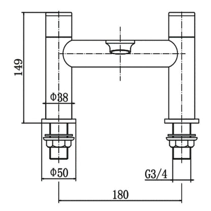 Nezrol Round Bath Filler Tap - Chrome