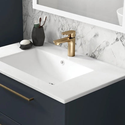 Nezrol Round Mono Basin Mixer with Click Clack Waste - Brushed Brass