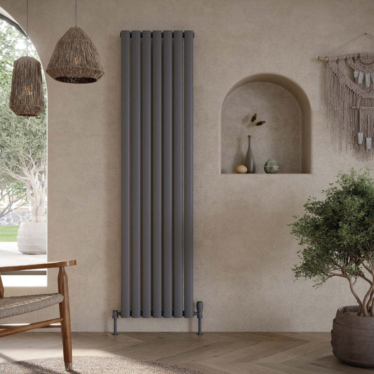 Apex Anthracite Double Designer Radiator – 413mm x 1800mm