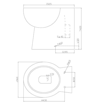 Pronto Back to Wall Pan & Seat