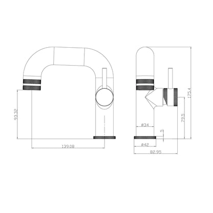 Legacy Core Side Lever Basin Mono Brushed Bronze