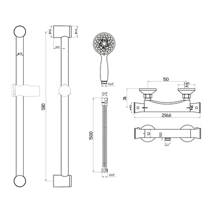 LEGACY Round Brass Body Valve, Riser Kit and Fast Fix Brackets