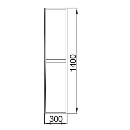 Arenys Wall Hung Tall Cabinet - Matt Grey