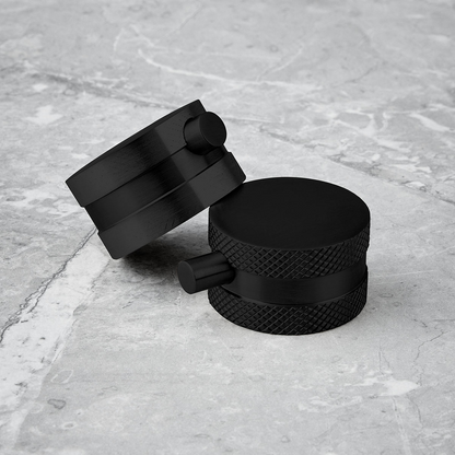 Raven Noir Black Round Rigid Riser Shower with Handset