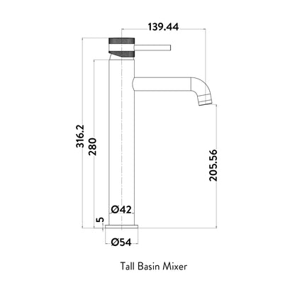 Legacy Core Tall Mono Basin Mixer Brushed Bronze